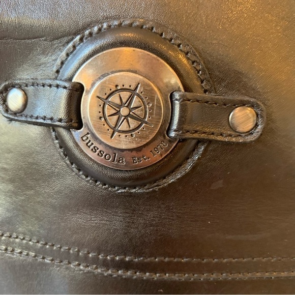 Bussola Siena Black Leather Tall Riding Boots  Buckle Strap sz 37 (US 6.5-7) - Picture 8 of 13